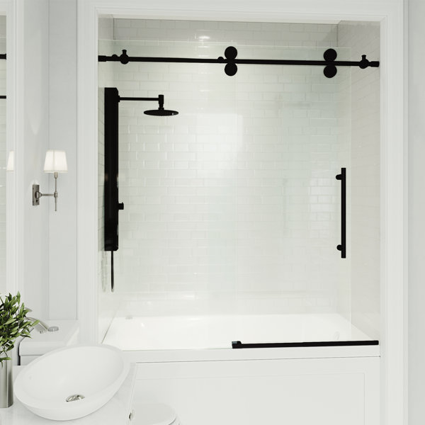 VIGO Elan 60" W x 66" H Single Sliding Frameless Tub Door & Reviews